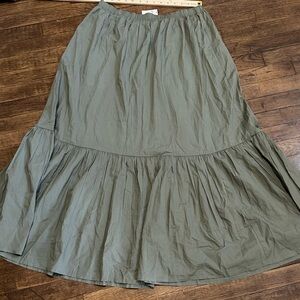 Aerie XL boho maxi skirt olive green